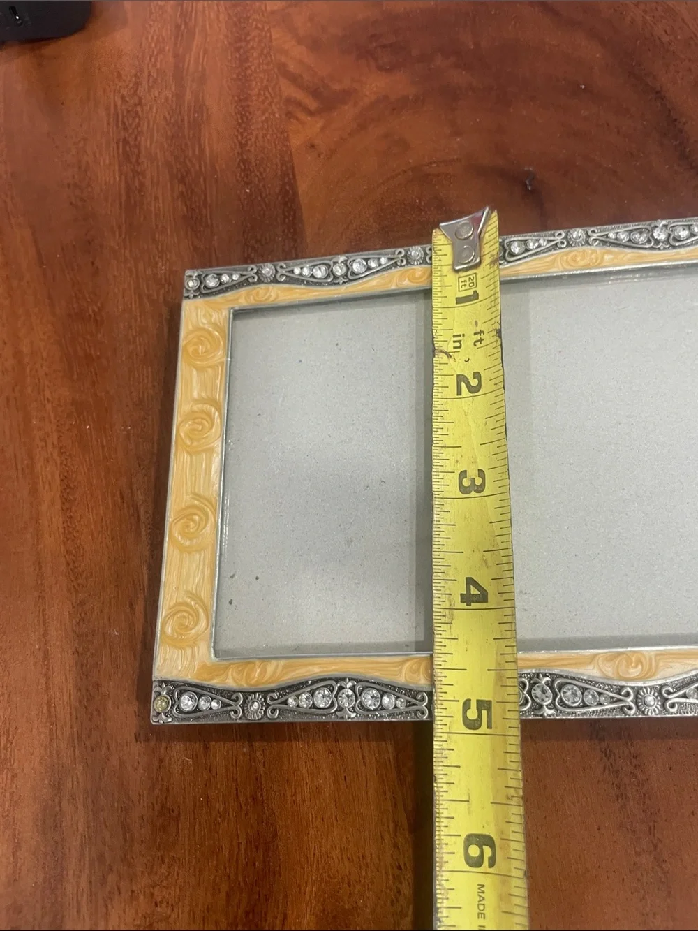 Decorative Yellow and Silver Picture Frame by